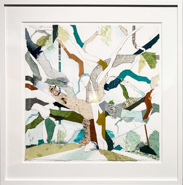 buy multi-colored paper creates the form of a tree outlines in charcoal lines