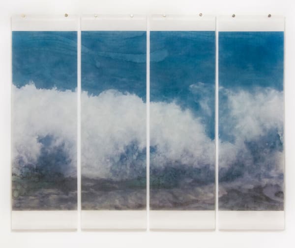 crashing waves photo on four paper panels by Eisenberg