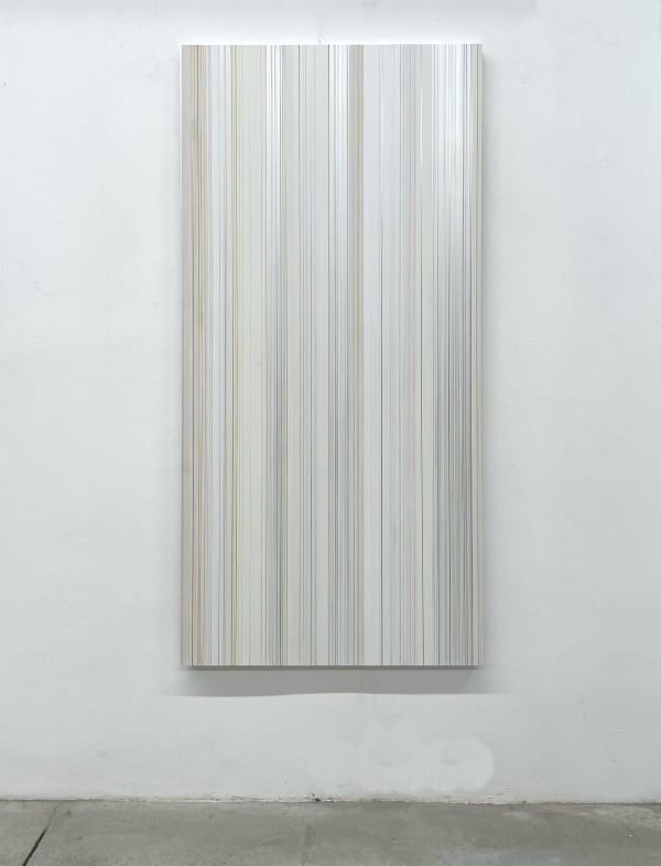 Marco Casentini white lines acrylic on aluminum
