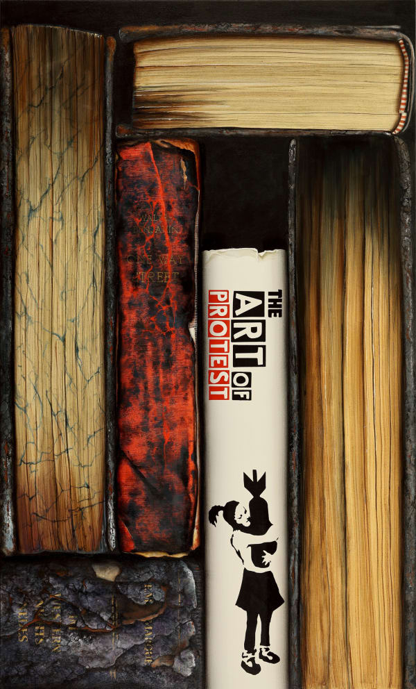 inspired by banksy, Paul beliveau, photorealist painting