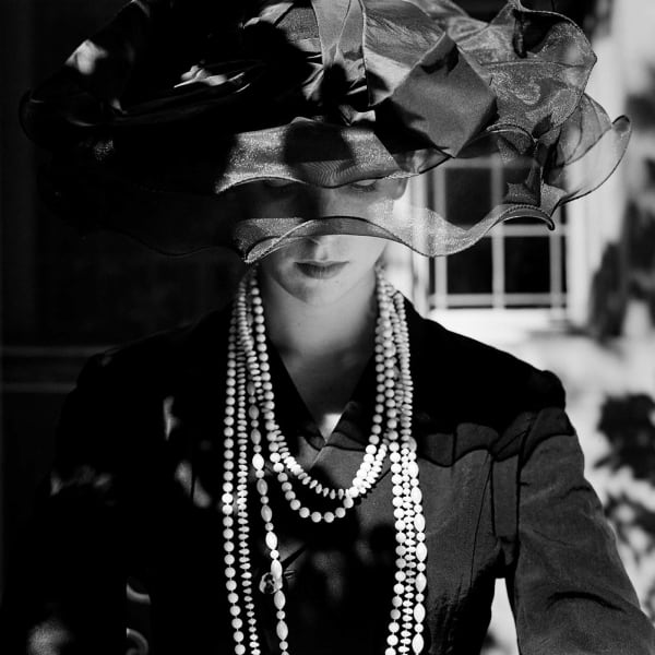 Rodney Smith black and white photography woman in hat buy here Gilman Contemporary Sun Valley art gallery