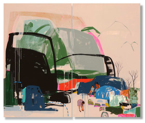 seonna hong figurative abstract painting depicts human relations buy a gilman contmeporary sun valley