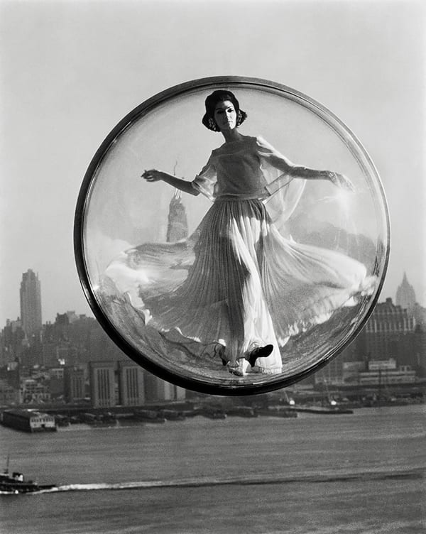 Melvin Sokolsky over NYC bubble series Harper's Bazaar buy here Gilman Contemporary Sun Valley art gallery