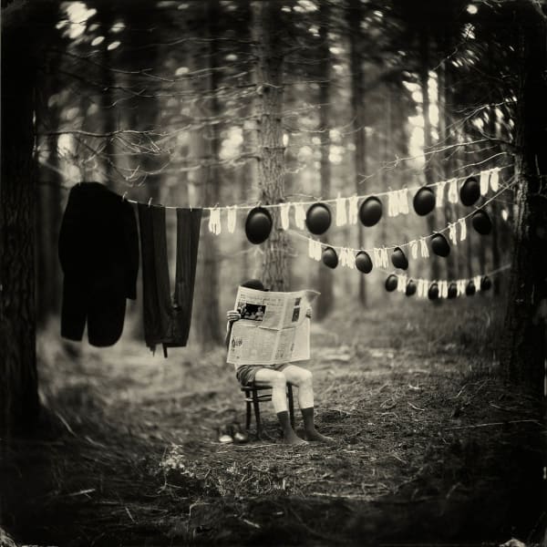 buy Alex Timmermans photography collodion wet plate print man with bowler hats Gilman Contemporary Sun Valley art gallery