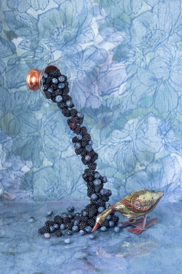 jp terlizzi berries photo pouring out of bowl by metal duck
