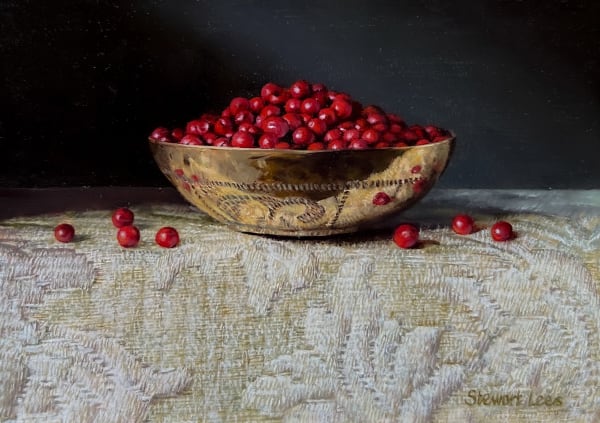Stewart Lees, Red Peppercorns in a Brass Bowl