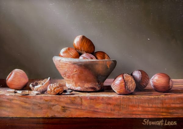 Stewart Lees, Hazelnuts in a Clay Bowl