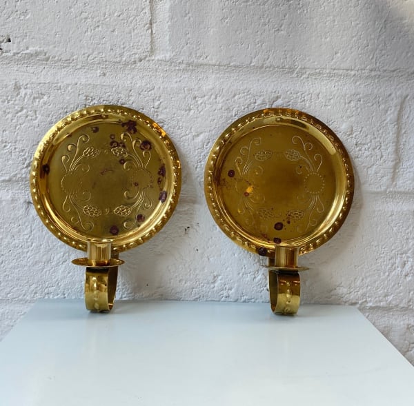 Pair of Floral Motif Candleholders