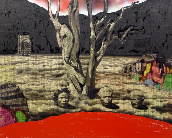 Labyrinth (Study), 2004 Financial newspaper, archival inkjet, ink and acrylic on canvas 80 x 100 x 5 cm 31 1/2 x 39 1/2 x 2 in