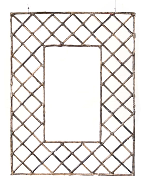 Window #21, 2018 Financial Times newspaper, bamboo and adhesive 98 x 74.5 cm