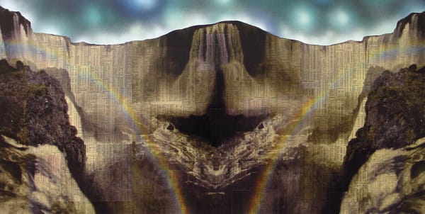 Colliderscape 11, 2005 Financial newspaper, archival inkjet, ink and acrylic on canvas 75 x 150 x 5 cm 29 1/2 x 59 1/2 x 2 in