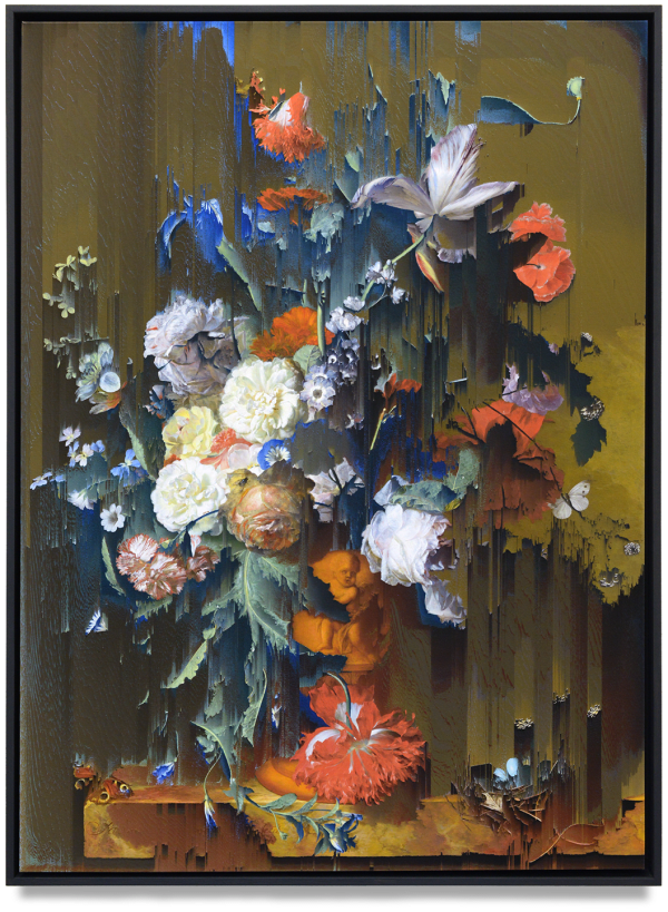 New Order Flowers in an Urn (after Jan van Huysum, c. 1720-1722), 2022 Giclée on canvas 120 x 88.5 cm 47 1/2 x 35 in 125 (h) x 93(w) framed dimensions
