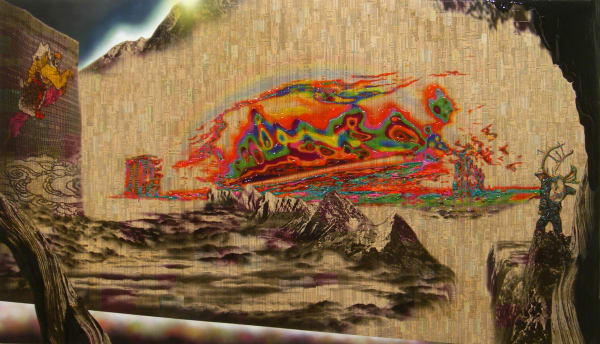 Eye of the Storm, 2008 Financial newspaper, archival inkjet and acrylic on canvas 67 x 107 x 9.8 cm 26 1/2 x 42 x 4 in