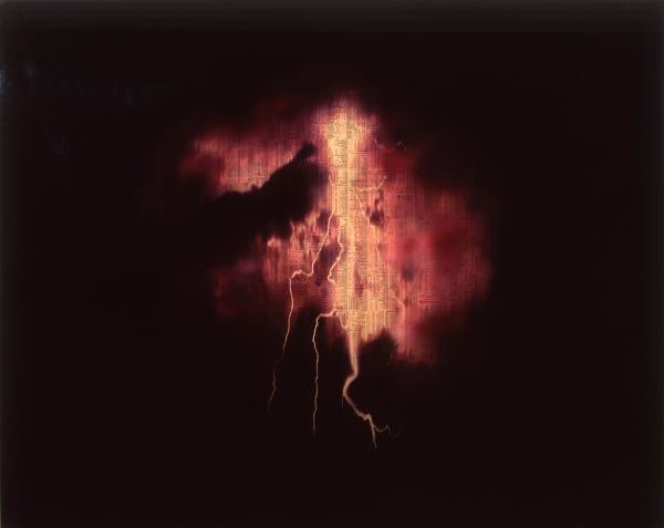 Lightning (Purple Study), 2007 Financial Times newspaper, ink, acrylic gel and spray on canvas