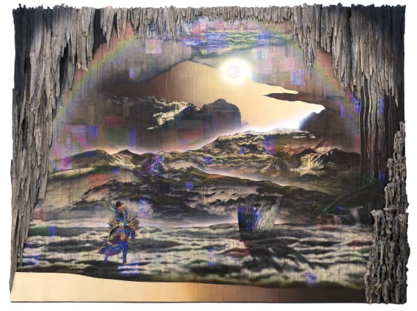 A Dream Within a Dream, 2012 Financial newspaper, newspaper ash, archival inkjet and acrylic on canvas and polycarbonate 150 x 200 x 5 cm 59 1/2 x 78 1/2 x 2 in