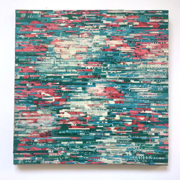 1/7/97, 1997 Collage on canvas 38 x 38 x 2 cm 15 x 15 x 1 in