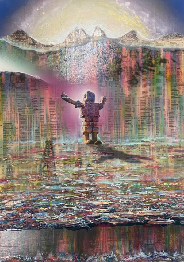 Diplomat, 2010 Financial Times newspaper, archival inkjet and acrylic on canvas 75 x 54 cm 29 1/2 x 21 1/2 in