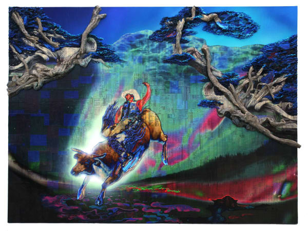 Fade to Black, 2012 Financial newspaper, newspaper ash, archival inkjet and acrylic on canvas and polycarbonate 150 x 200 x 5 cm 59 1/2 x 78 1/2 x 2 in