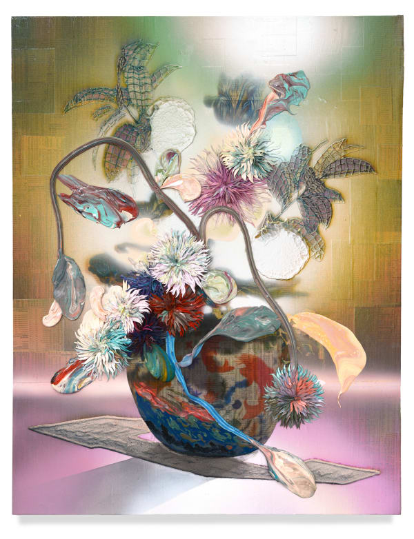 Fish (Study), 2018 Financial newspaper, archival inkjet, sand and acrylic on canvas 100 x 80 x 5 cm 39 1/2 x 31 1/2 x 2 in