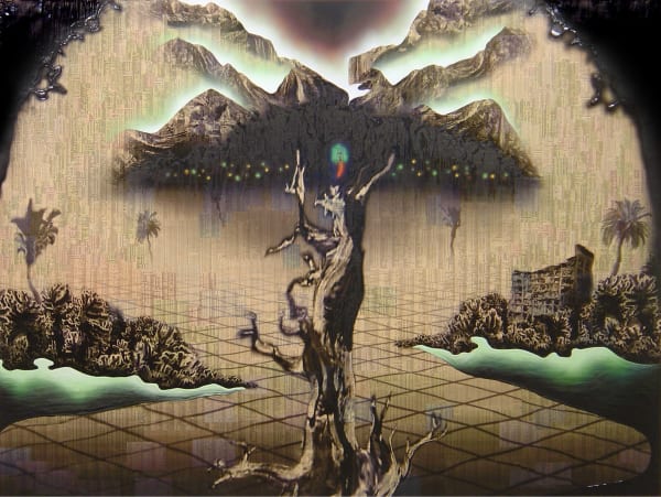 War of Reason, 2005 Financial newspaper, ink, gloss and acrylic on canvas 190.5 x 254 x 5 cm 75 x 100 x 2 in