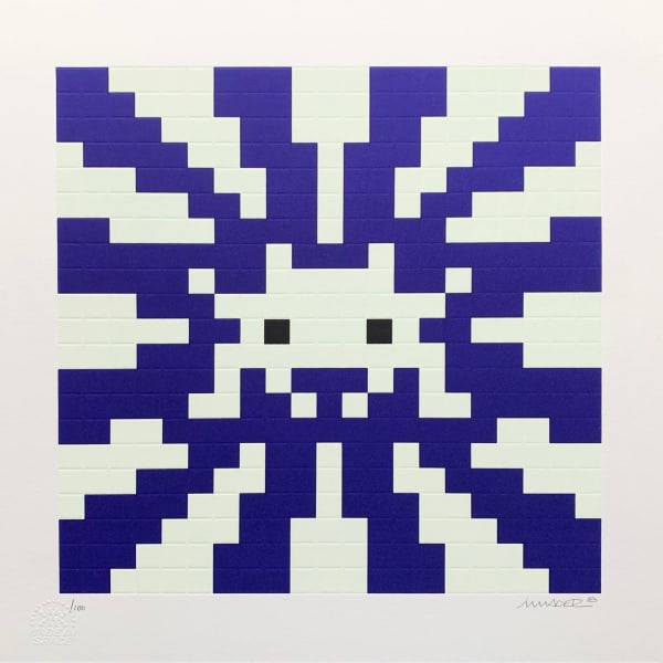 Sunset (Blue and White), 2018 Invader