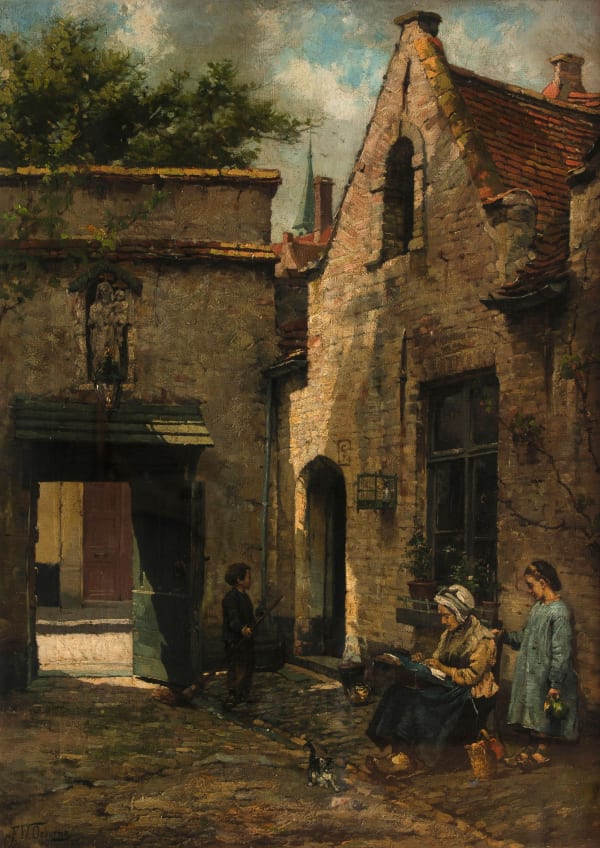 Walter Frederick Osborne, A Corner Of An Old Almshouse, Bruges, 1882