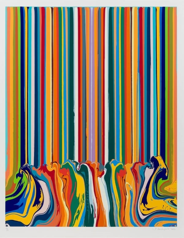 Ian Davenport - Mirrored Turquoise Enamel