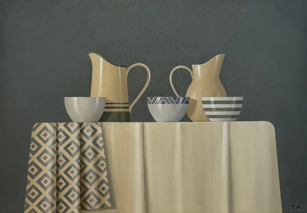 Bowls and Geometric Fabric Trudie Mooney