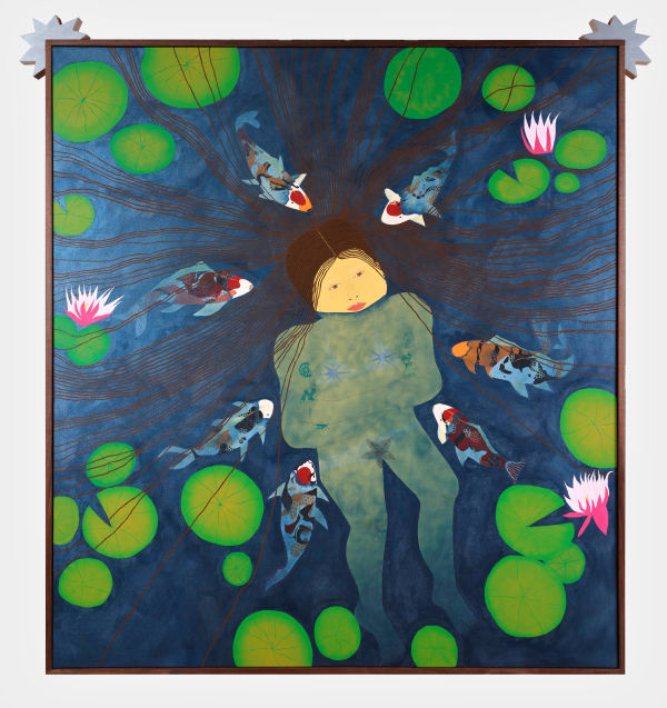 Claudia Kogachi, Self-Portrait with Koi, 2024