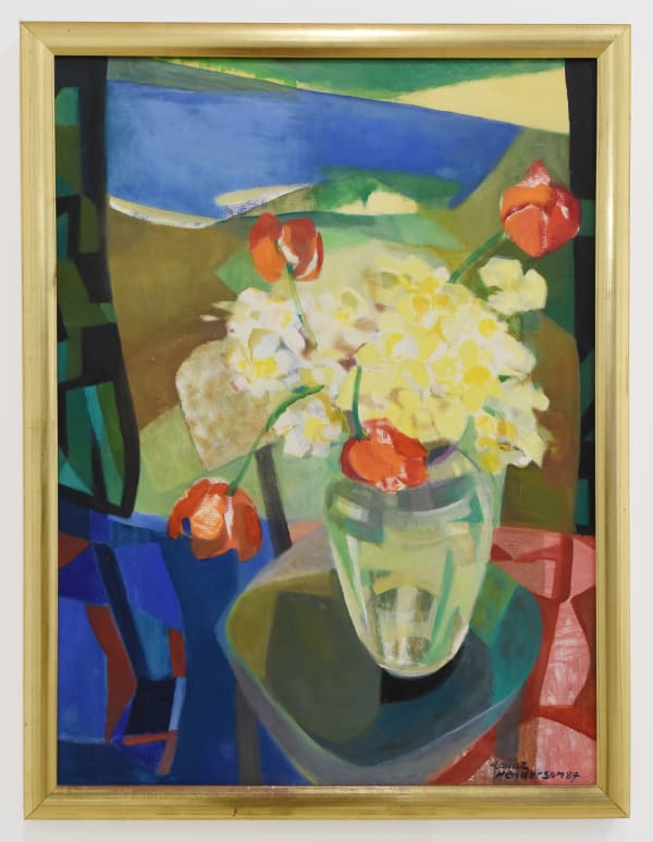 Dame Louise Henderson, Untitled [Still life with vase], 1987