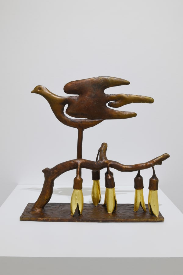 Paul Dibble, Woodpigeon flies Above a Kowhai Tree, 2023