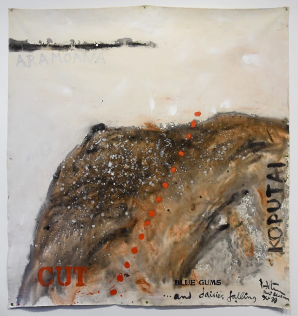 Ralph Hotere, Koputai – Blue Gums …and daisies falling, 1989