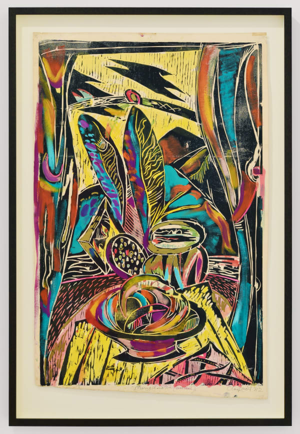 Philip Clairmont, Mangamahu (woodcut), 1982
