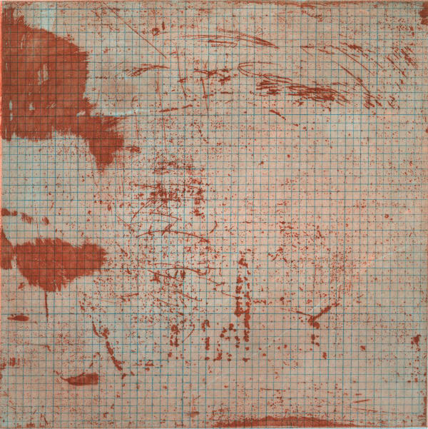 Maya McMahon-Boon, Gridded Cyan Under Orange, 2024