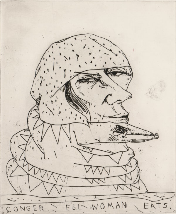 John Bellany, Conger Eel Woman Eats, 1976