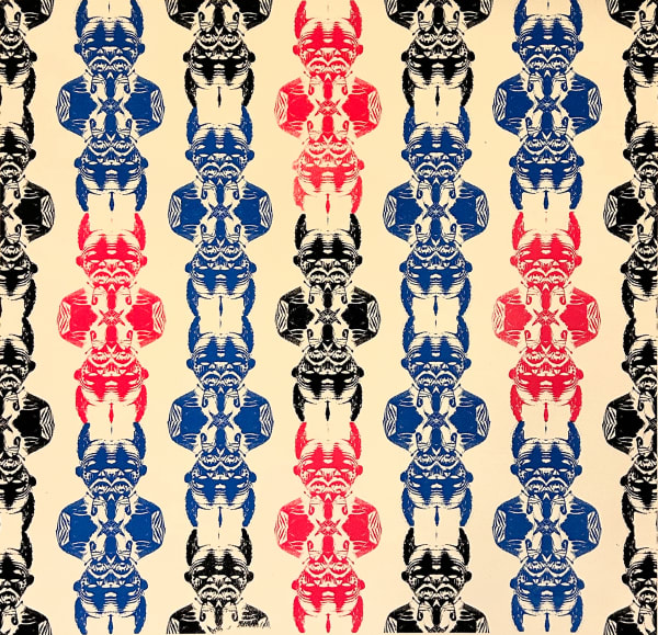 Nkem Okwechime, Okolo no.3 (red and blue), 2023