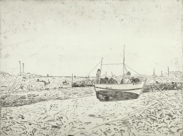 Elizabeth Blackadder, Fishing Boats at Loguivy, 1992