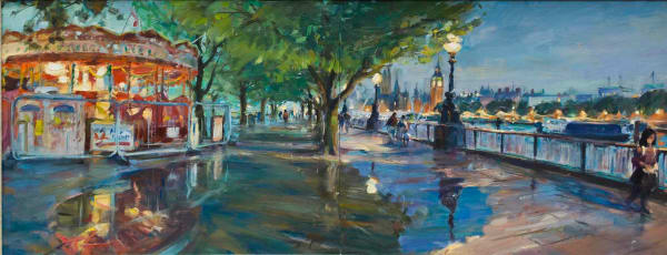 Tom Hoar, The Carousel and Box Office at Night, Southbank
