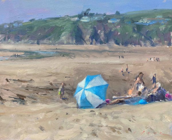 Maria Rose, Blue Beach Parasol