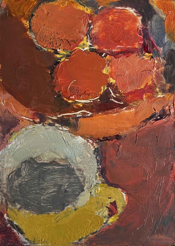 Michael Weller, Apricots in a Red Bowl, 7th July 2024