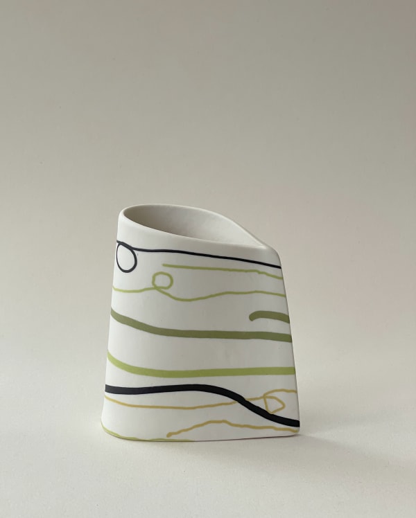 Carol Sinclair, After The Storm - Small White & Green Vessel II