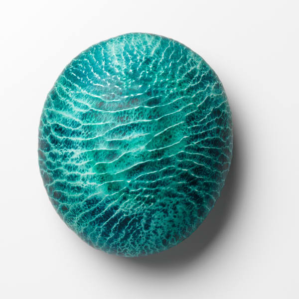 Judith Davies, Intense Turquoise Blue Sea-Stone with Green Swirl