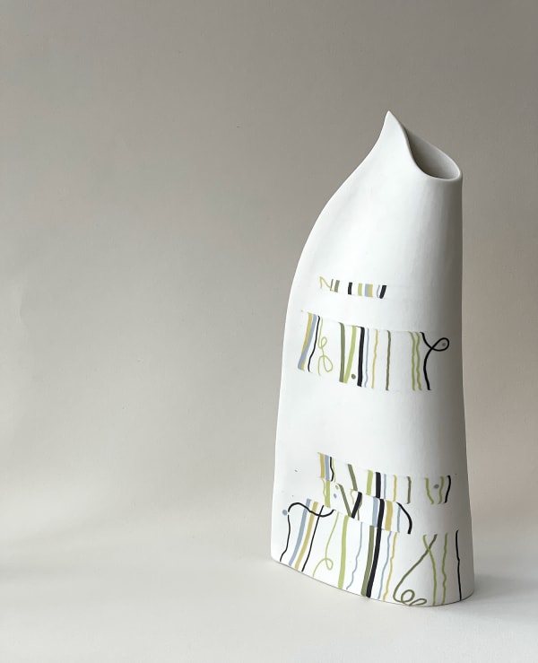 Carol Sinclair, After The Storm - Tall White & Green Bottle I