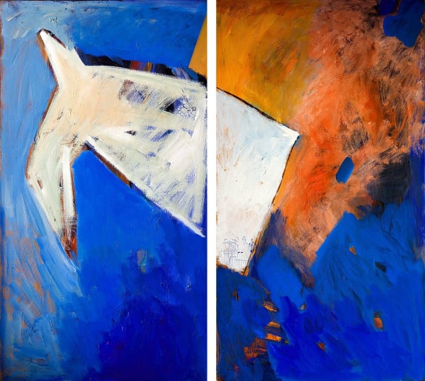 Asya Feoktistova SKY. TASKS. Diptych. • НЕБО. ЗАДАЧИ. Диптих. , 2020 Canvas, oil Холст, масло левая часть 220 x 120 cm правая часть 220 x 120 cm 86 5/8 x 47 1/4 in