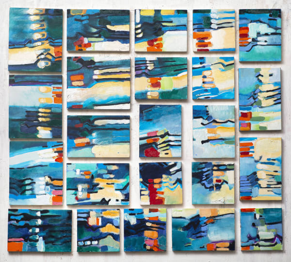 Asya Feoktistova PILLS OF HAPPINESS. WATER MEMORY • ТАБЛЕТКИ СЧАСТЬЯ. ПАМЯТЬ ВОДЫ, 2023 Canvas, oil Холст, масло 115 x 130 cm 45 1/4 x 51 1/8 in