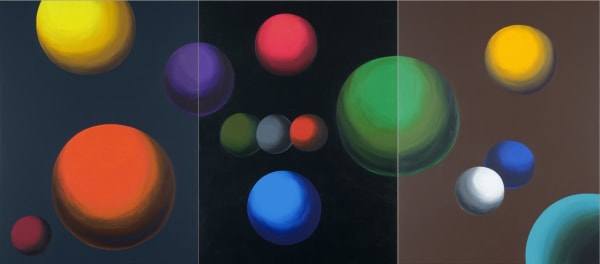 Oleg Khvostov SPACE (TRIPTYCH) • КОСМОС (ТРИПТИХ) , 2015 Canvas, acrylic Холст, акрил 63 x 141 3/4 in 160 x 360 cm