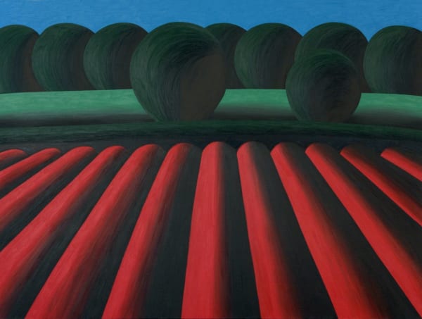 OLEG KHVOSTOV Пейзаж с красным полем, 2015 холст, масло 120 х 160 см Landscape with a red field canvas, oil