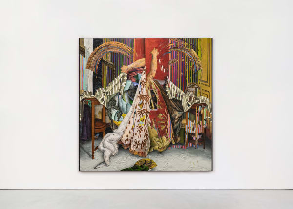 Tjebbe Beekman The Radetzky March, 2023 Acrylic, acrylic emulsions and grit on canvas, framed 202.5 x 202.5 cm | 79 3/4 x 79 3/4 in