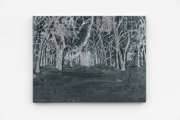 Michael Raedecker, demo (unavouable-silver), 2020