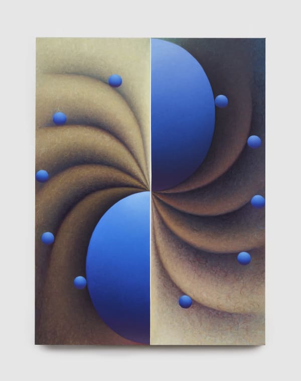 Loie Hollowell, Boob Wheel in blue and yellow, 2020